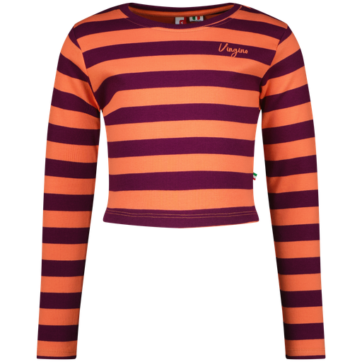 [Vingino AW24KGN30004] (girls G-Basic-Crop Rib Stripe Fresh coral) 042786