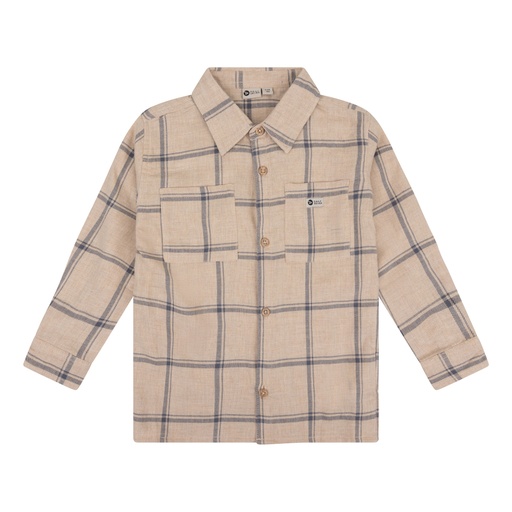 [Daily7 920048/2917] (boys Shirt Longsleeve Check Flanel Beige melange) 043014