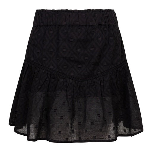 [Indian Blue Jeans 970086/1999] (girls Lace Ruffle Skirt Black) 043113